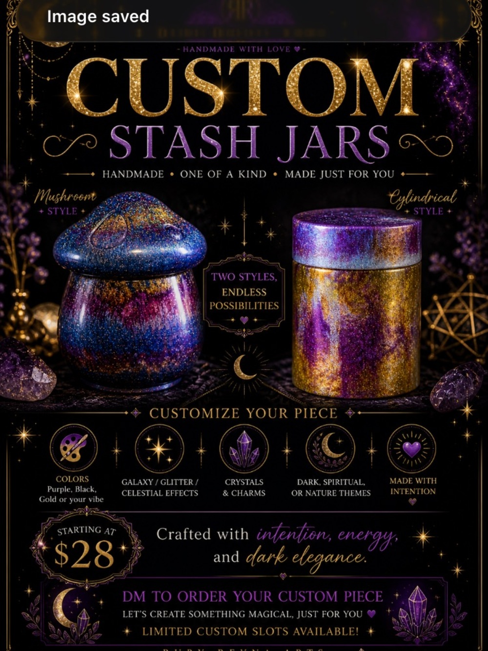 Custom stash jar or mushroom trinket jar